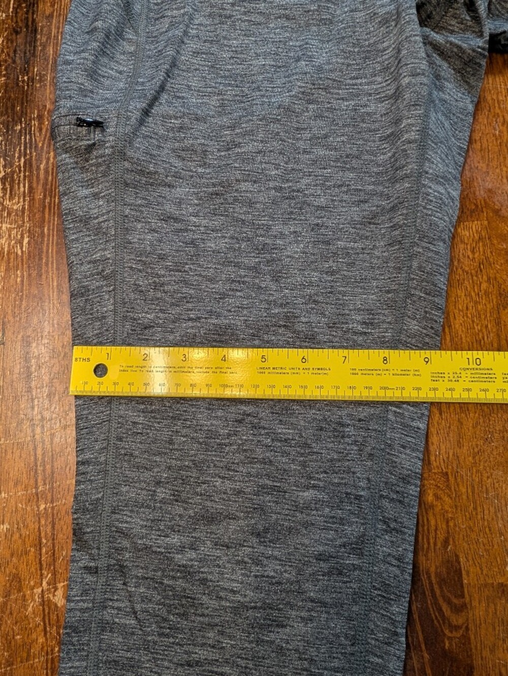 Duluth Trading Co Leggings Womens Medium Gray Activewear Athleisure Zip Pocket - Picture 4 of 7